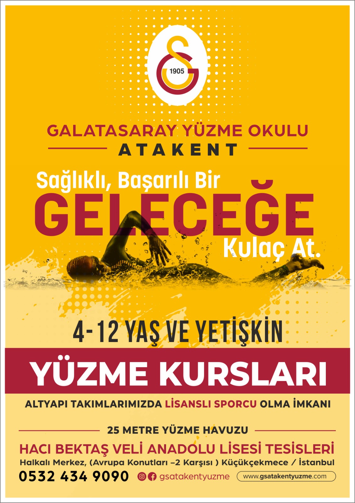 4-12 YAŞ VE YETİŞKİN YÜZME KAYITLARIMIZ BAŞLAMIŞTIR.